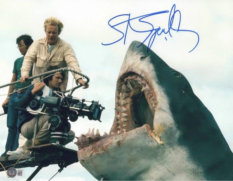 STEVEN SPIELBERG SIGNED AUTOGRAPH JAWS 11X14 PHOTO BAS BECKETT COA: Industry: Movies,Personalize: No,Movie: JAWS,Signed by: STEVEN SPIELBERG,Size: 11X14,Autograph Authentication: Beckett,Object Type: Photograph,Original/Reproduction: Original,Country of Origin: United