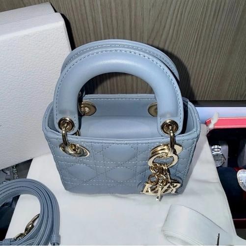 Christian Dior Lady Dior Bag Cannage Quilt Lambskin Micro - 5