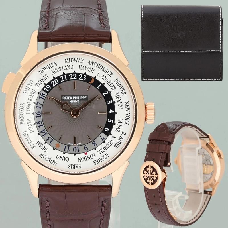 MINT Patek Philippe 5230R Rose Gold World Time Leather Band Watch Box: Condition: Pre-owned - Excellent,Brand: Patek Philippe,Department: Unisex Adults,Type: Wristwatch,Reference Number: 5230r,With Original Box/Packaging: Travel,With Papers: No,Customized: No,Country of