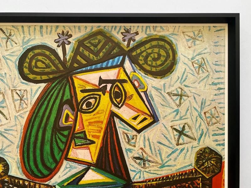 PABLO PICASSO RARE 1968 LITHO PRINT FRAMED EXHBT POSTER "WOMAN IN ARMCHAIR" 1941 - 12