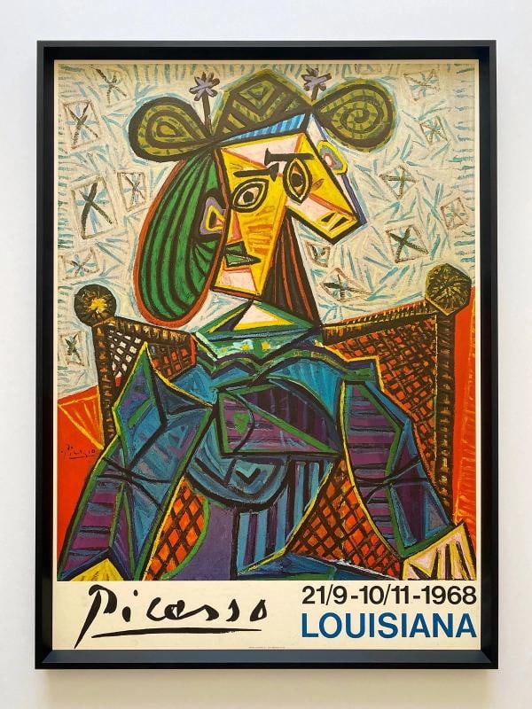 PABLO PICASSO RARE 1968 LITHO PRINT FRAMED EXHBT POSTER "WOMAN IN ARMCHAIR" 1941: Condition: Used,Artist: Pablo Picasso,Unit of Sale: Single Piece,Size: Large,Signed: No,Color: Multicolor,Title: " Femme Assise Dans Un Fauteuil " Woman Sitting In An Armchair,Material: Paper,Original