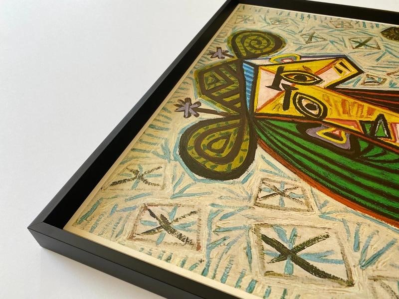PABLO PICASSO RARE 1968 LITHO PRINT FRAMED EXHBT POSTER "WOMAN IN ARMCHAIR" 1941 - 5