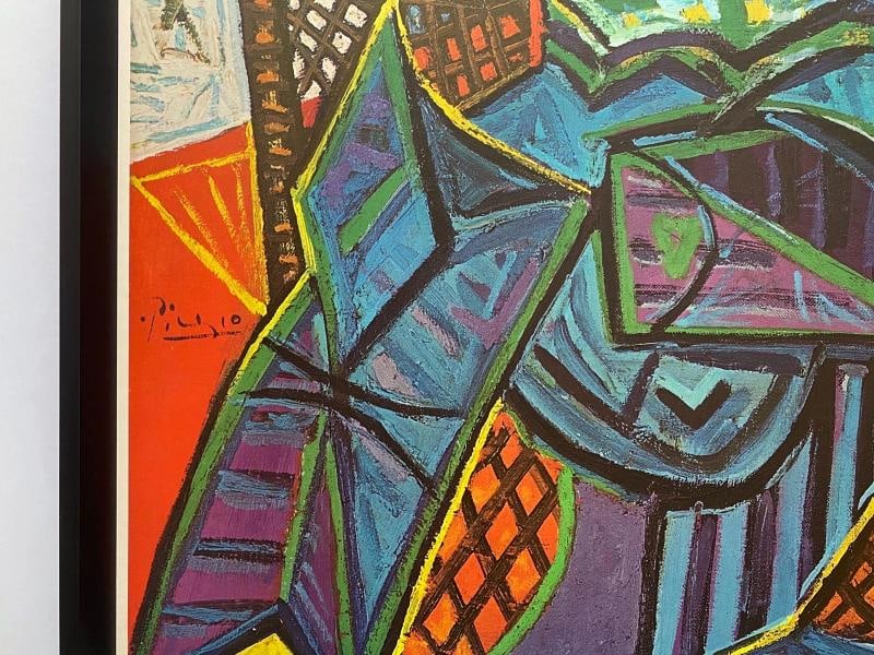 PABLO PICASSO RARE 1968 LITHO PRINT FRAMED EXHBT POSTER "WOMAN IN ARMCHAIR" 1941 - 7