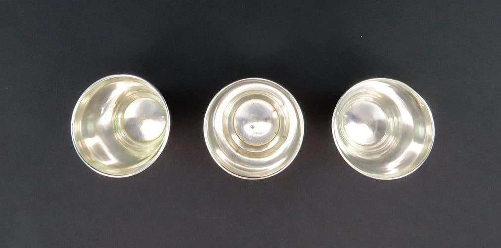 3 Beautiful 1881/2 Russian 875 Silver Classic Vodka Cups No Monos 2 1/4" Tall - 4