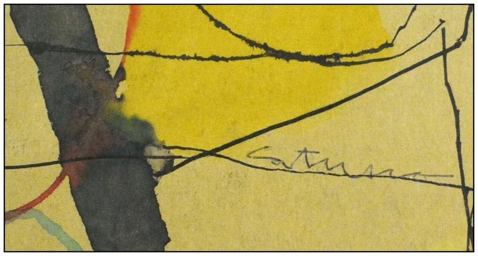 Louis Catusco Original Modern Abstract Watercolor Painting Signed Framed Artwork - 3