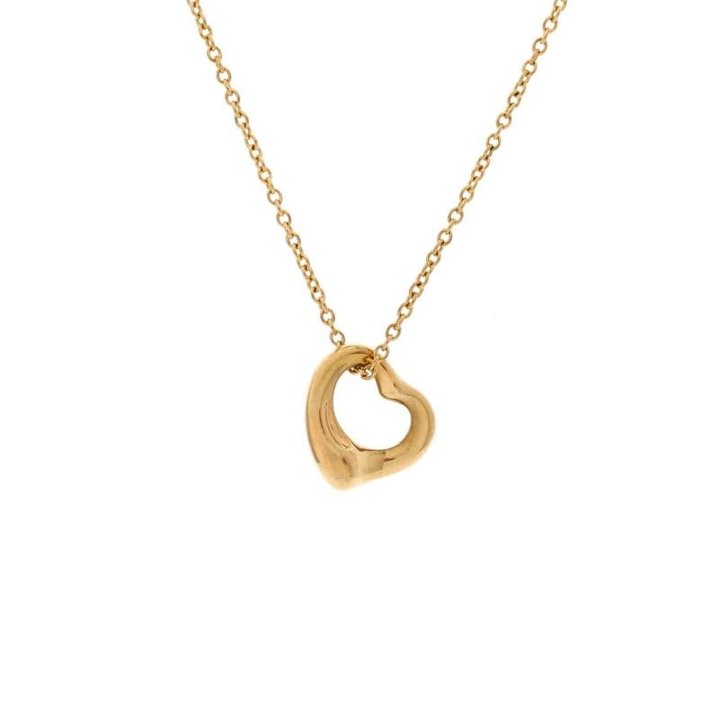 Tiffany & Co. Elsa Peretti Open Heart Pendant Necklace 18K Yellow Gold 11mm: Condition: Pre-owned - Good,Brand: Tiffany & Co.,Main Stone: Unknown,Metal: 18K Yellow Gold,Metal Purity: 18K,Style: Pendant,Type: Necklace,Color: Yellow Gold,Material: 18K Yellow Gold