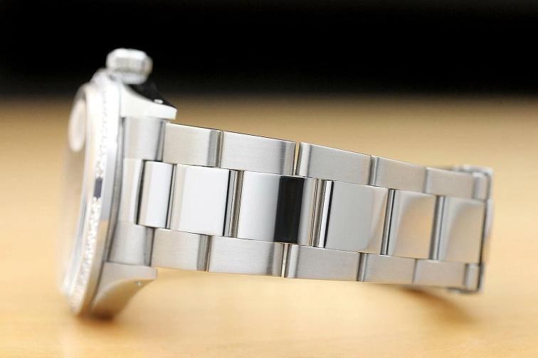 MENS ROLEX DATEJUST 18K WHITE GOLD SAPPHIRE DIAMOND STEEL WATCH 16014 - 5