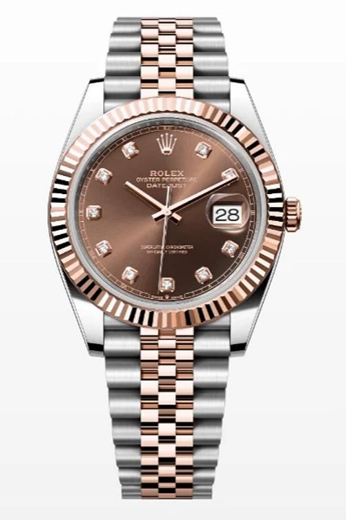 Rolex Datejust 126331 NEW 2021 Complete 18K Rose Chocolate Diamond Dial 41mm: Condition: Pre-owned - Good: This item has been gently used but is in good condition. It might have a few signs ... Read moreabout the conditionPre-owned - Good: This item has been gently used but is