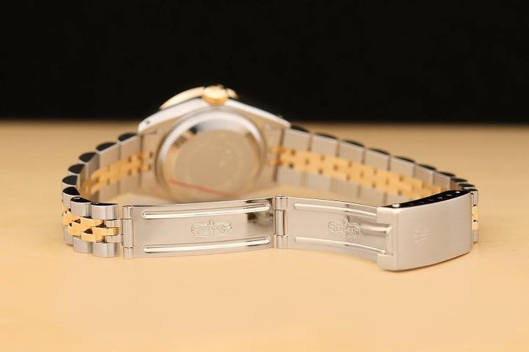 LADIES ROLEX DATEJUST 69173 FACTORY DIAMOND CHAMPAGNE DIAL 18K GOLD SS WATCH - 10