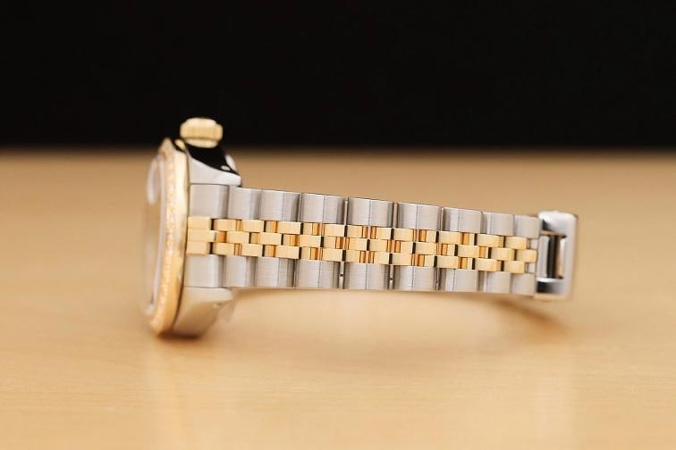 LADIES ROLEX DATEJUST 69173 FACTORY DIAMOND CHAMPAGNE DIAL 18K GOLD SS WATCH - 5