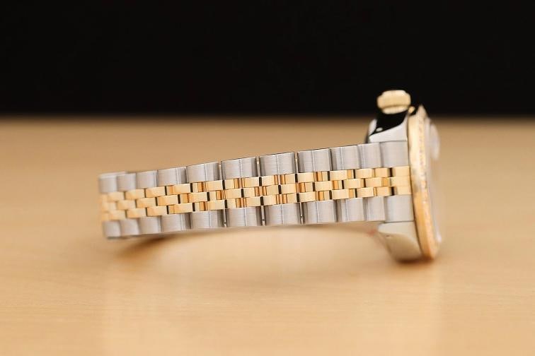 LADIES ROLEX DATEJUST 69173 FACTORY DIAMOND CHAMPAGNE DIAL 18K GOLD SS WATCH - 8