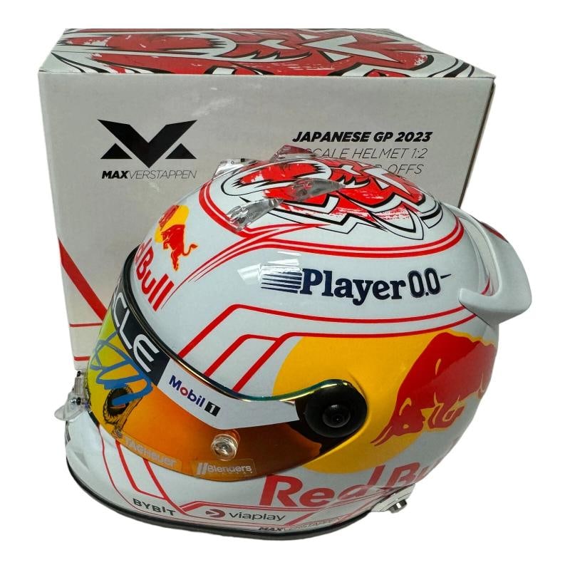 Max Verstappen Signed Autograph Helmet 1:2 Japanese GP Red Bull Beckett BAS - 3