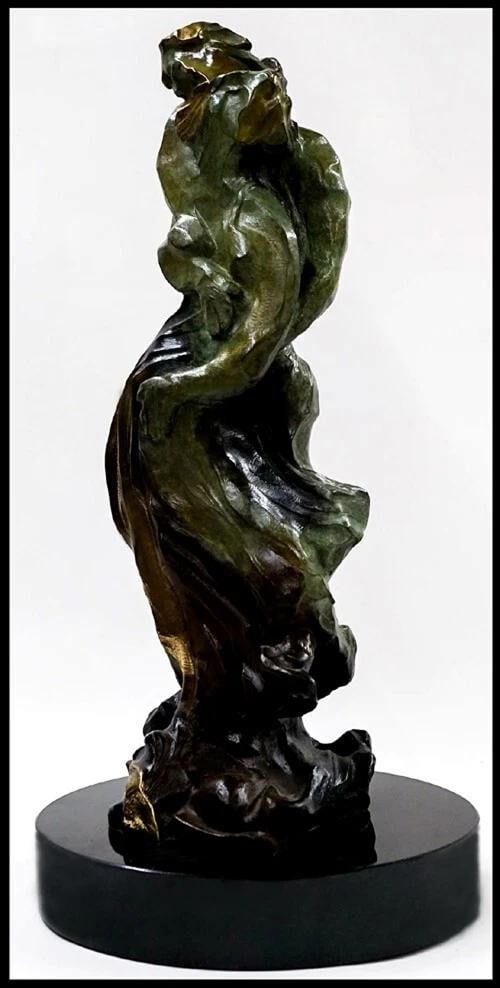 HESSAM ABRISHAMI Original BRONZE SCULPTURE Inseparable Love Signed Art Authentic: measuring approximately 22.5" high x 10" x 10",