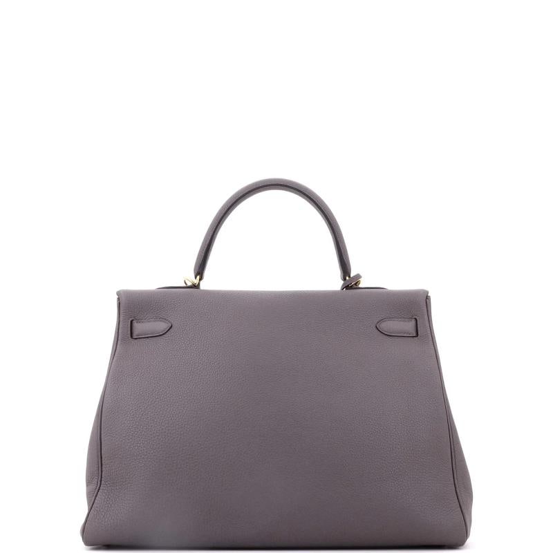 Hermes Kelly Handbag Grey Togo with Gold Hardware 35 - 3