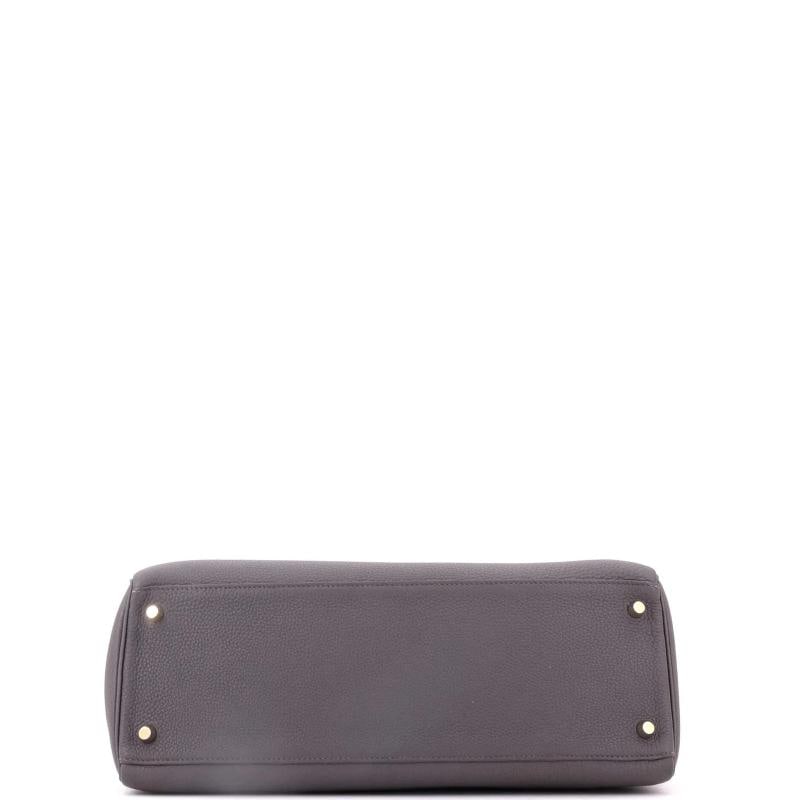 Hermes Kelly Handbag Grey Togo with Gold Hardware 35 - 4