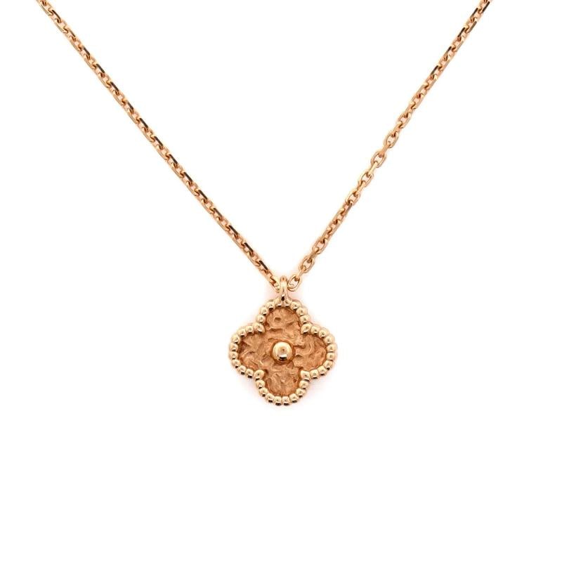 Van Cleef & Arpels Sweet Alhambra Pendant Necklace 18K Rose Gold - 3