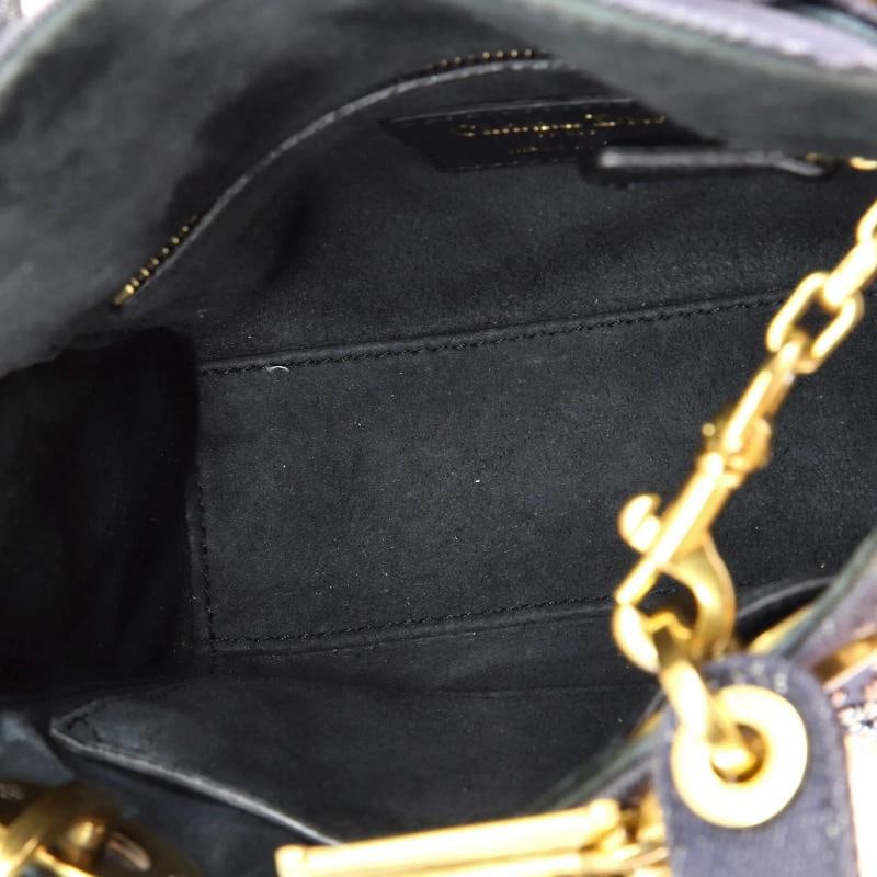 Christian Dior Lady Dior Chain Bag Beaded Denim Mini - 5