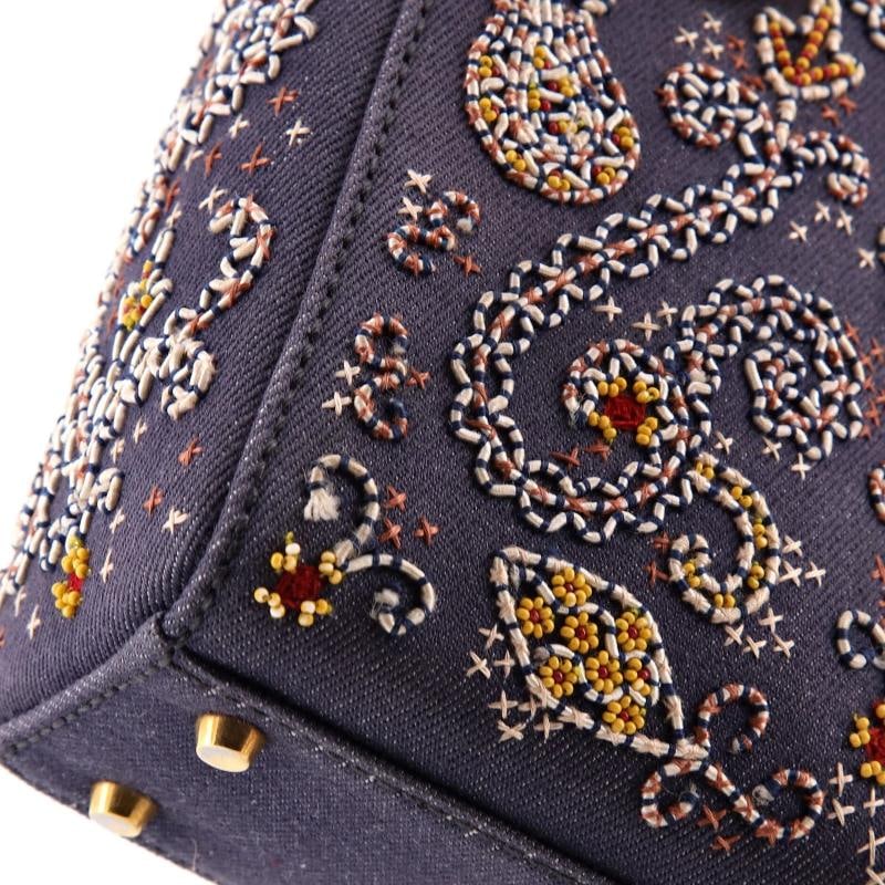 Christian Dior Lady Dior Chain Bag Beaded Denim Mini - 7