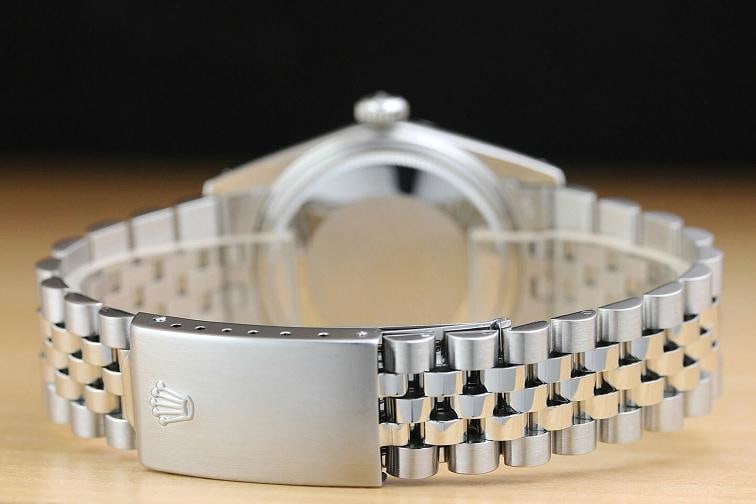 MENS ROLEX DATEJUST 16014 GRAY DIAMOND 18K WHITE GOLD STAINLESS STEEL WATCH - 6