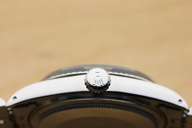 MENS ROLEX DATEJUST 16014 GRAY DIAMOND 18K WHITE GOLD STAINLESS STEEL WATCH - 8
