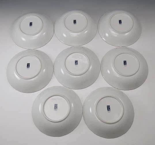 8 Japanese Arita Imari Peacock Porcelain Coupe Soup Bowls - 5
