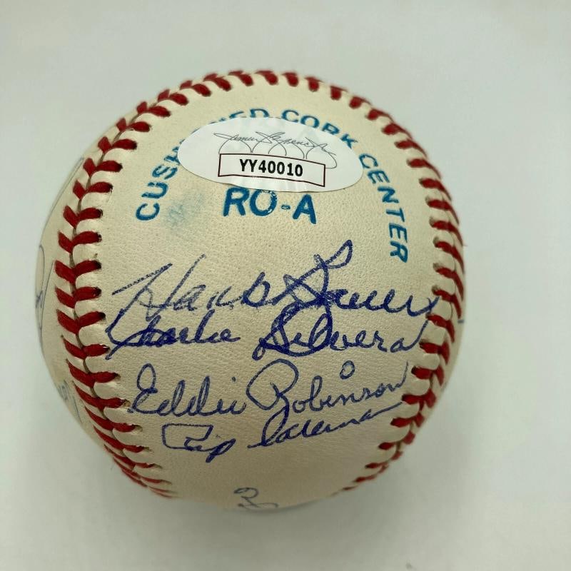 Joe Dimaggio Reggie Jackson New york Yankees Legends Multi Signed Baseball JSA - 4