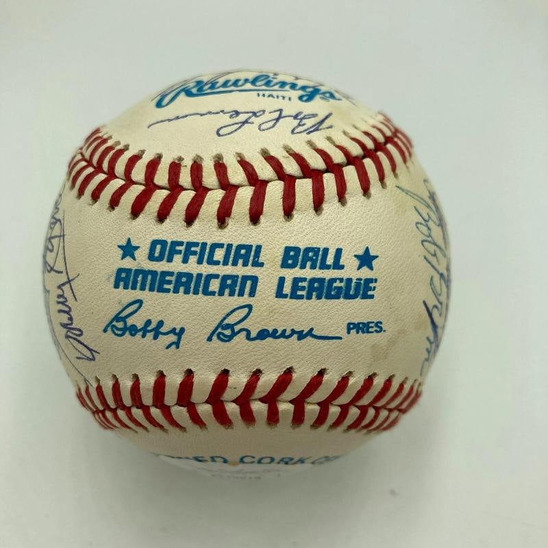 Joe Dimaggio Reggie Jackson New york Yankees Legends Multi Signed Baseball JSA - 6
