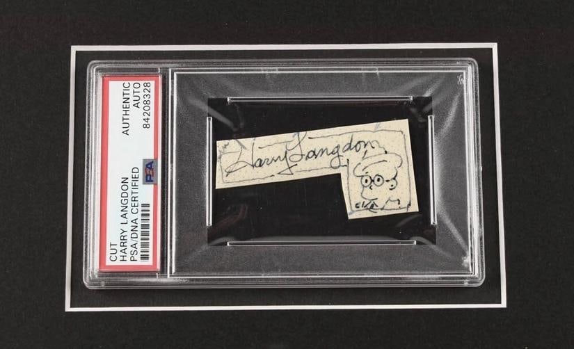 Harry Langdon Signed Photograph Display With Sketch! PSA/DNA Authentic COA - 2