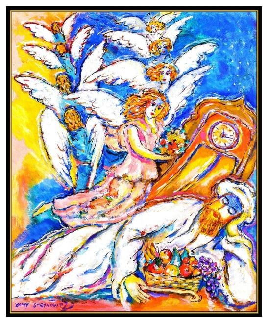 Zamy Steynovitz Original Oil Painting On Canvas Large Signed Portrait Modern Art - 3