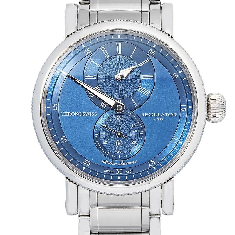 Chronoswiss Regulator Classic Ch-4023-BL/50 2023 Complete SS Blue Dial Men 38MM Box/Papers - 2
