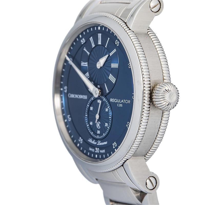 Chronoswiss Regulator Classic Ch-4023-BL/50 2023 Complete SS Blue Dial Men 38MM Box/Papers - 3