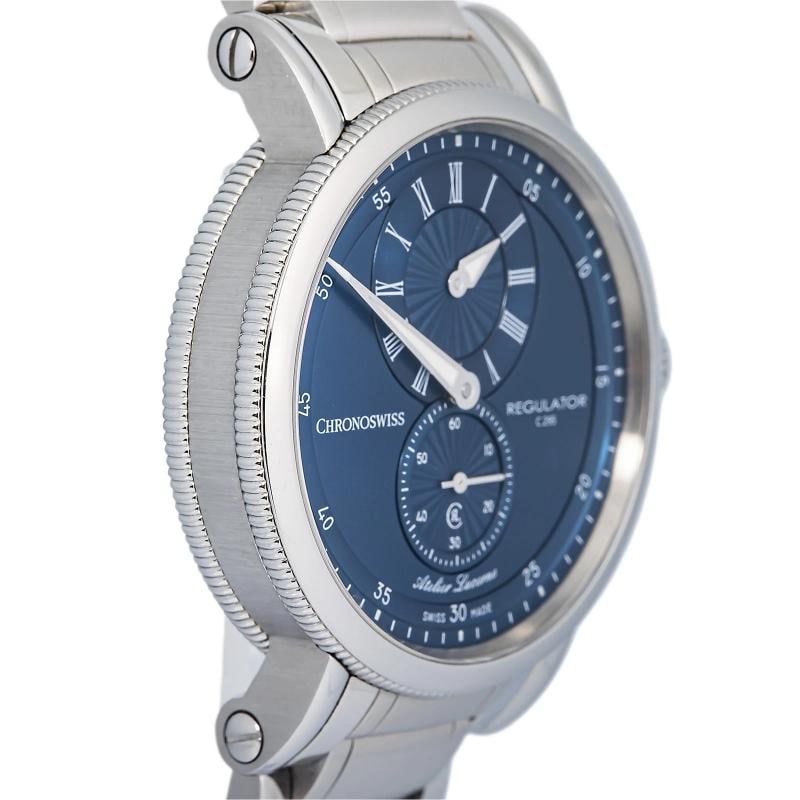 Chronoswiss Regulator Classic Ch-4023-BL/50 2023 Complete SS Blue Dial Men 38MM Box/Papers - 4