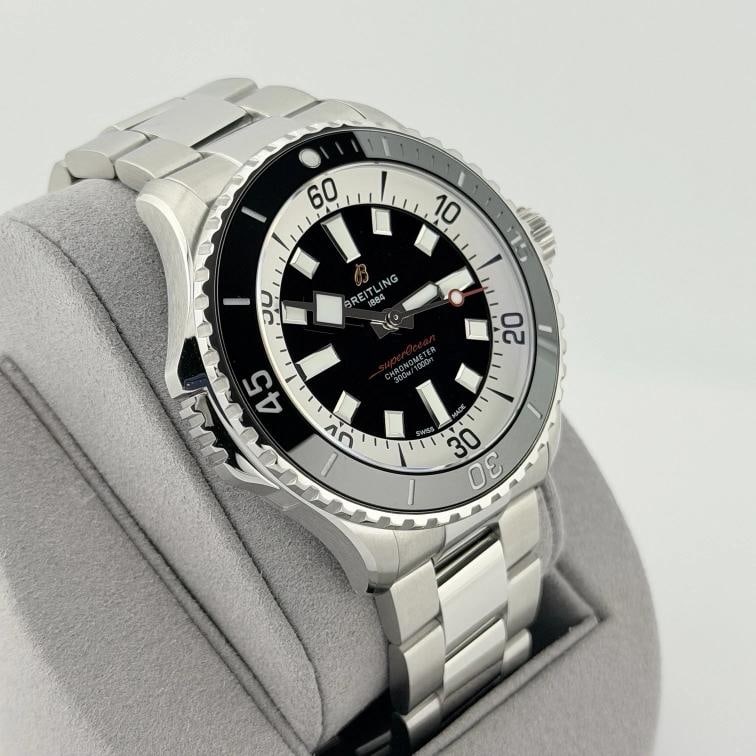 Breitling Superocean Automatic A17378 46mm Black Dial Stainless Steel Box Paper - 3
