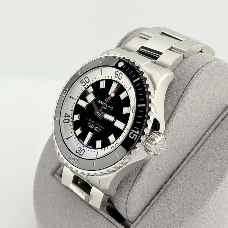 Breitling Superocean Automatic A17378 46mm Black Dial Stainless Steel Box Paper - 4
