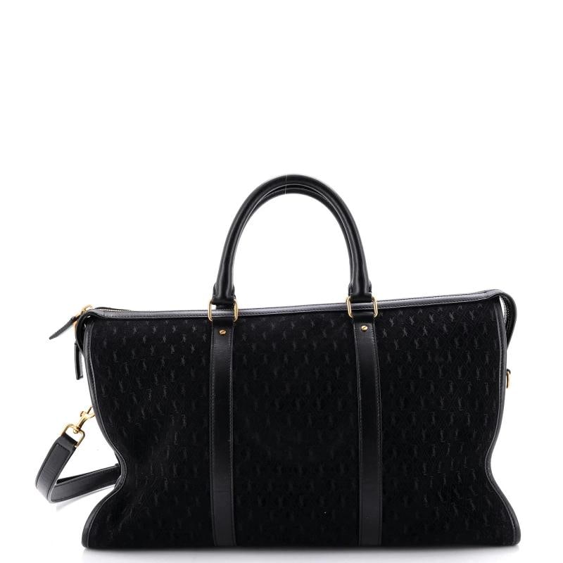 Saint Laurent Duffle Bag Monogram All Over Suede Medium: Condition: Pre-owned - Good,Brand: Saint Laurent,Exterior Material: Suede,Style: Duffles,Exterior Color: Black,Department: Women,Size: Medium