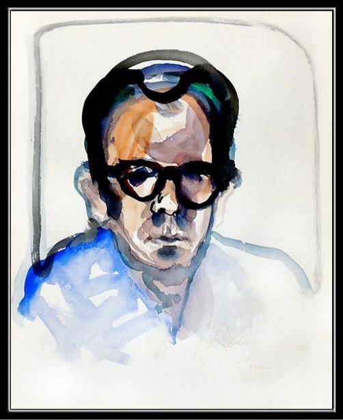 NOEL ROCKMORE Original Painting Watercolor HAND SIGNED Caricature Portrait Art - 2