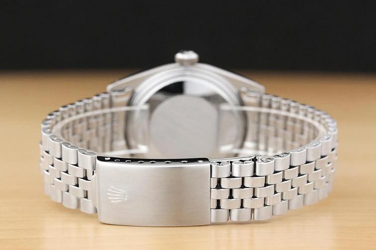 ROLEX DATEJUST 1601 ICE BLUE DIAL 18K WHITE GOLD STEEL FOLDED BRACELET WATCH - 6