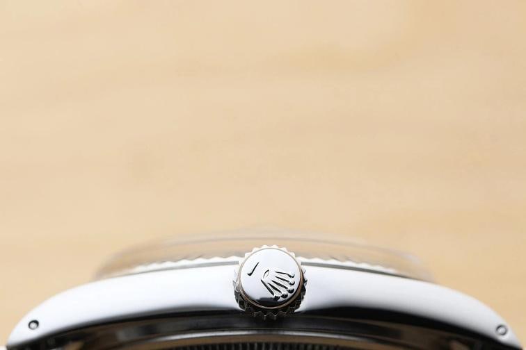 ROLEX DATEJUST 1601 ICE BLUE DIAL 18K WHITE GOLD STEEL FOLDED BRACELET WATCH - 9