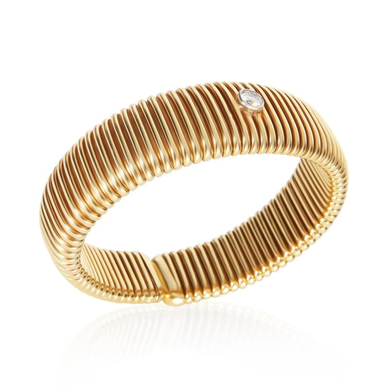 Tiffany & Co. Yellow Gold Diamond Vintage Tubogas Bracelet - 5