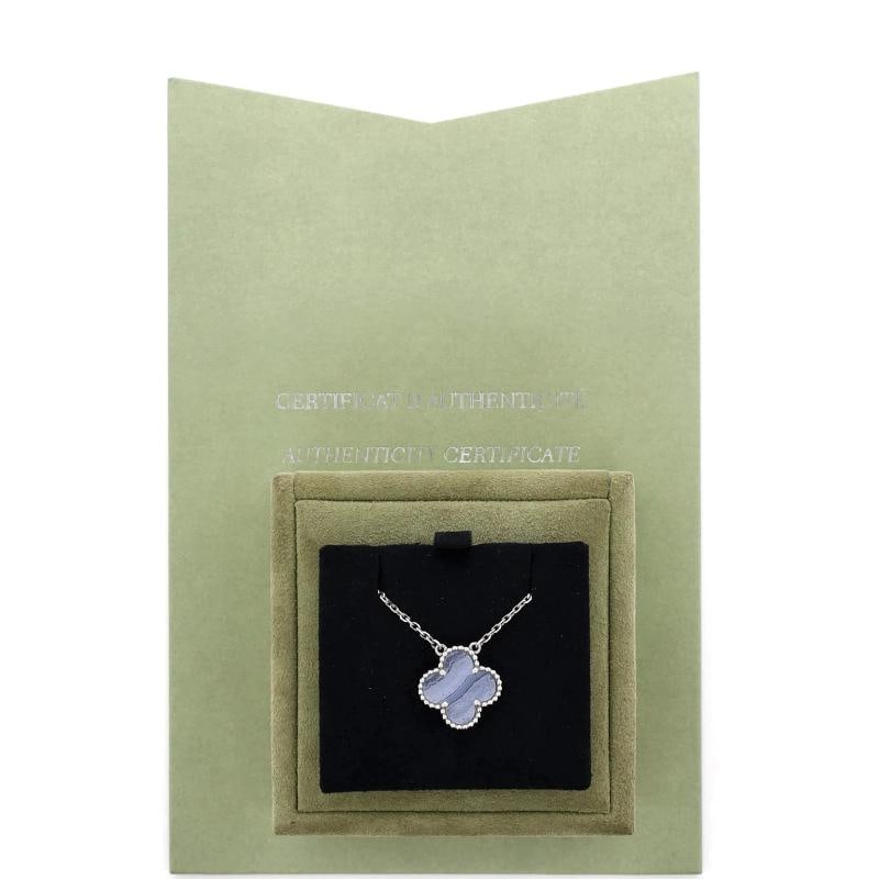 Van Cleef & Arpels Vintage Alhambra Pendant Necklace 18K White Gold - 2