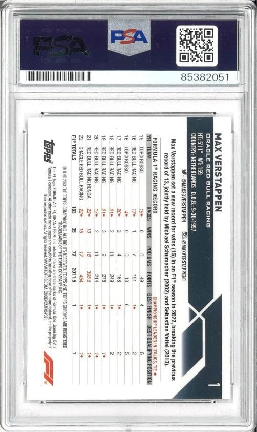 Max Verstappen Signed Autograph Slabbed 2023 Topps Chrome F1 Card PSA DNA - 2