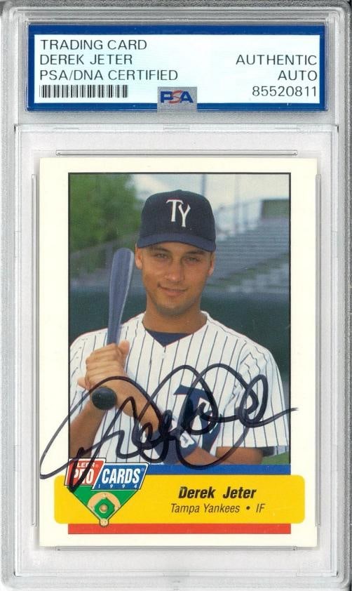 Derek Jeter Signed Autograph Slabbed 1994 Fleer Pro Cards Rookie Card PSA DNA: Condition: Ungraded - Near mint or better: Not in original packaging or professionally graded,Card Size: Standard,Autographed: Yes,League: Major League (MLB),Set: 1994 Fleer Pro Cards,Autograph Format