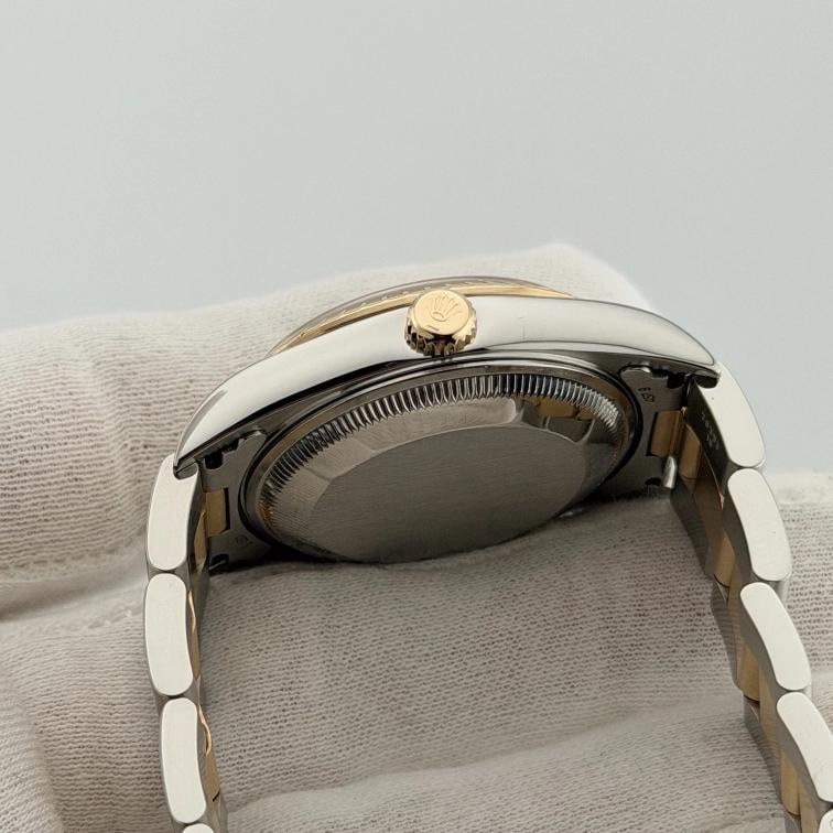Rolex Date 15223 34mm Champagne Dial 18k Yellow Gold Steel Box Paper - 8