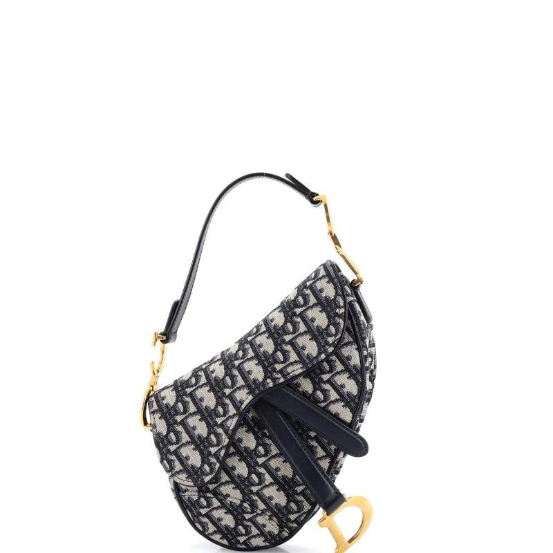 Christian Dior Saddle Handbag Oblique Canvas Mini: Condition: Pre-owned - Good,Brand: Christian Dior,Exterior Material: Canvas Plain,Style: Shoulder Bags,Exterior Color: Blue,Department: Women,Size: Mini