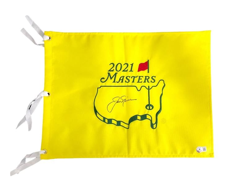 JACK NICKLAUS SIGNED AUTOGRAPH OFFICIAL MASTERS FLAG BECKETT BAS: Sport: Golf-PGA,Autograph Authentication: Beckett,Original/Reprint: Original,Product: Flag,Country of Origin: United States