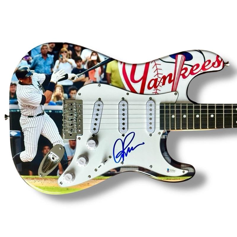 Alex Rodriguez Signed Guitar Custom Graphics Beckett COA New York Yankees (1 of 3)