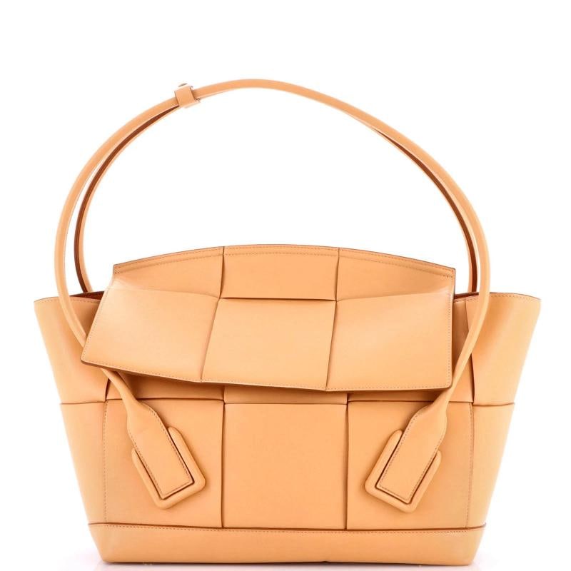 Bottega Veneta Arco Bag Maxi Intrecciato Leather Medium: Condition: Pre-owned - Good,Brand: Bottega Veneta,Exterior Material: Leather,Style: Shoulder Bags,Exterior Color: Brown,Department: Women,Size: Medium,Accessories: Poignet