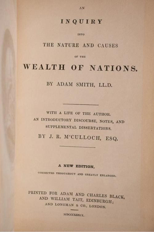 Adam Smith / Inquiry Into The Nature And Causes Of The Wealth Of Nations 1839 - 5