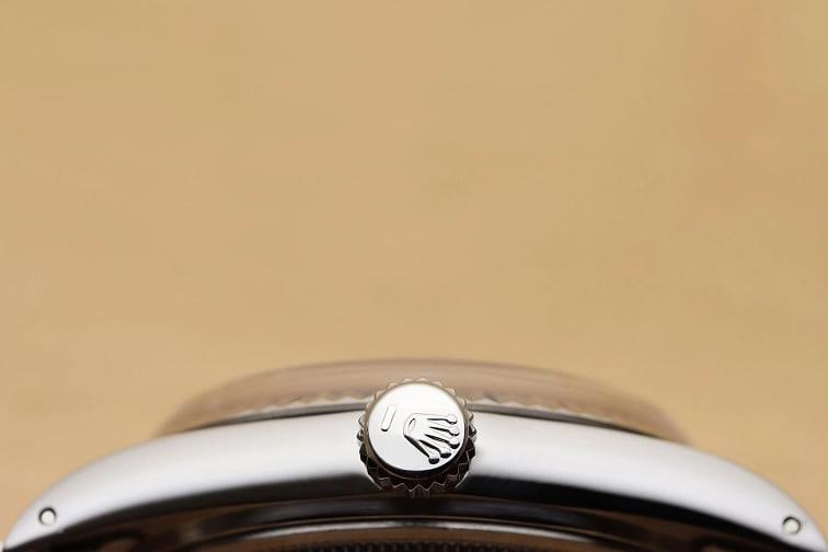 MENS ROLEX DATEJUST 16014 SILVER DIAMOND 18K WHITE GOLD STAINLESS STEEL WATCH - 9