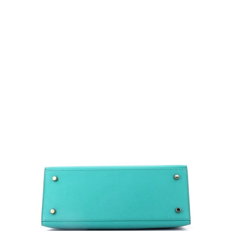 Hermes Kelly Handbag Blue Epsom with Gold Hardware 28 - 4